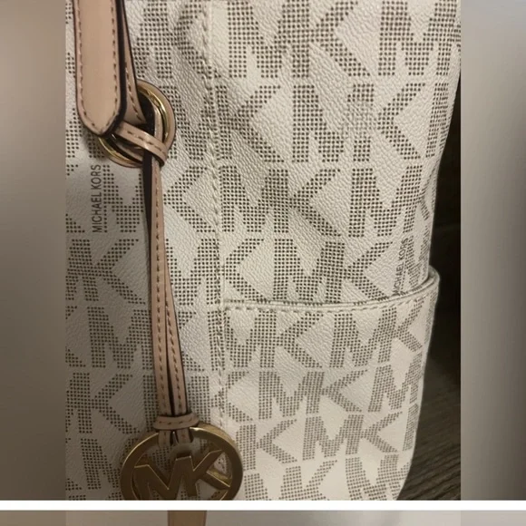 Michael Kors Beige Monogram Tote - Picture 2 of 5